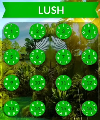 Wordscapes Lush Answers